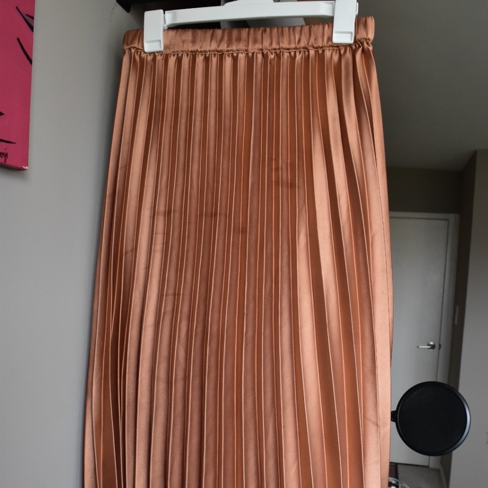 ASOS rose gold satin skirt